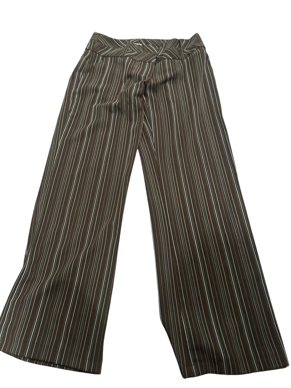 Wide Leg Brown Pinstripe Women's Pants